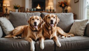 découvrez l'incroyable histoire d'un chien qui, après 10 ans d'errance, retrouve enfin le bonheur dans une famille aimante. installé confortablement sur un canapé, il énonce la beauté de la résilience et de l'amour inconditionnel.