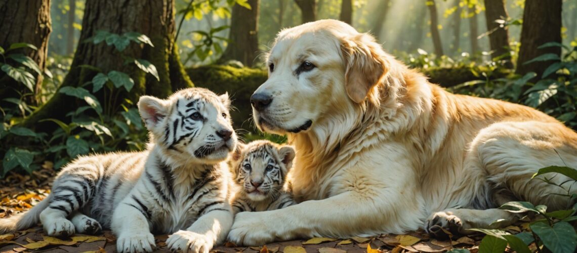 découvrez l'histoire incroyable d'une chienne au grand cœur qui adopte et élève deux adorables tigres blancs abandonnés. un récit émouvant d'amour, de courage et d'amitié entre espèces.